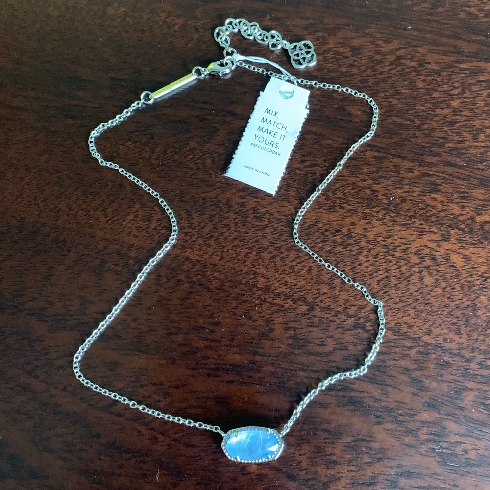 Kendra Scott Elisa Necklace in Rhodium Sky Blue